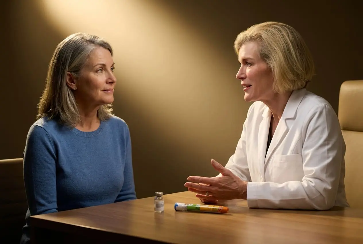 Dr. Julia Springs consulting with a patient about peptide therapy at Doctor Springs Tampa