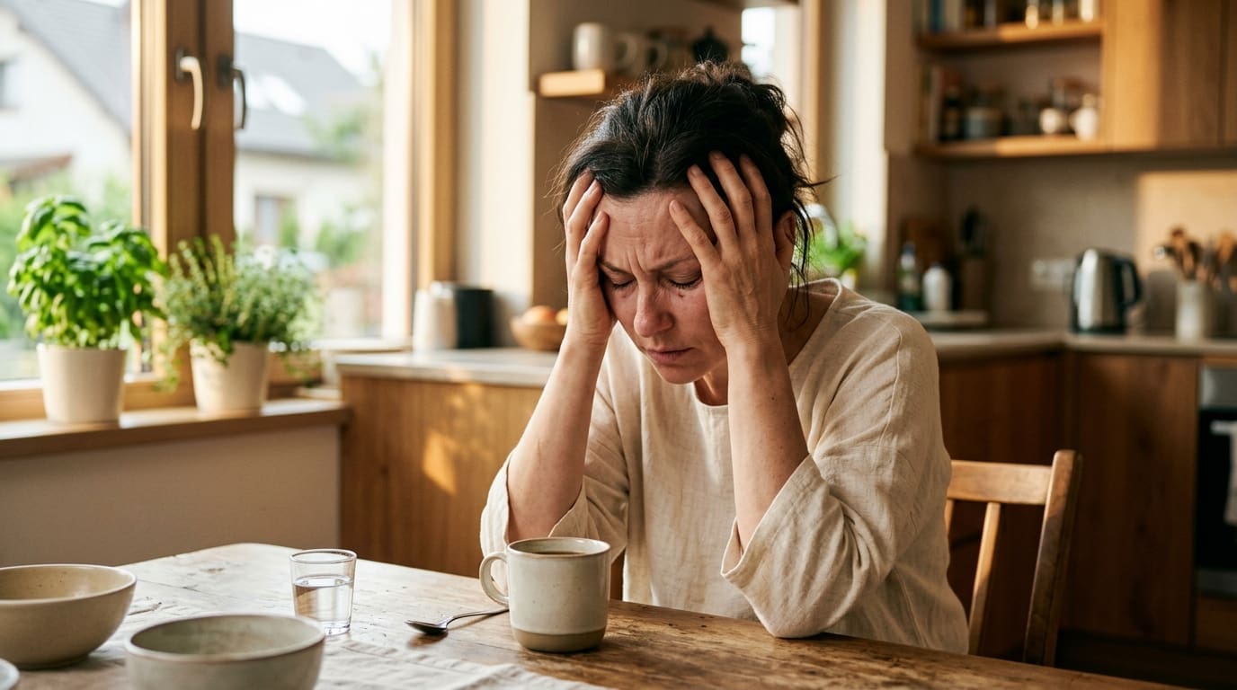 Woman experiencing magnesium deficiency symptoms